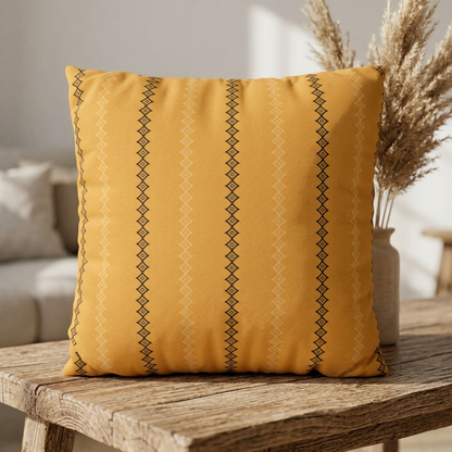 Gold Mudcloth Throw Pillow