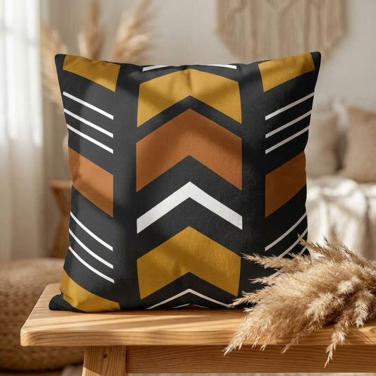 African Geometric Throw Pillow