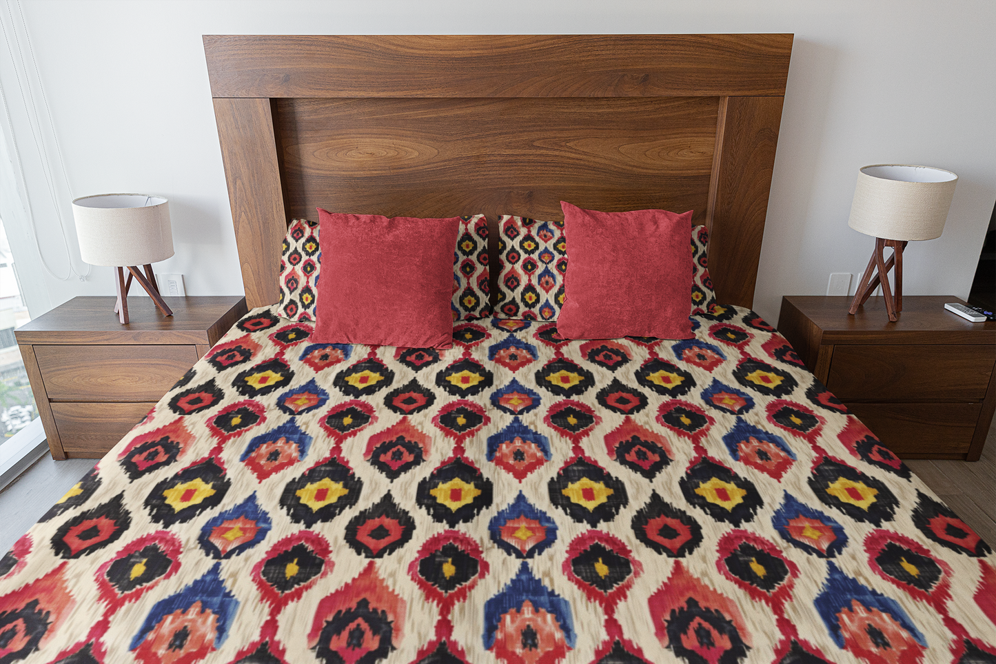 Ethnic Abstract Ikat Pattern Duvet Cover