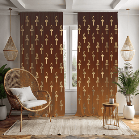 Cultural print curtain panels for decor