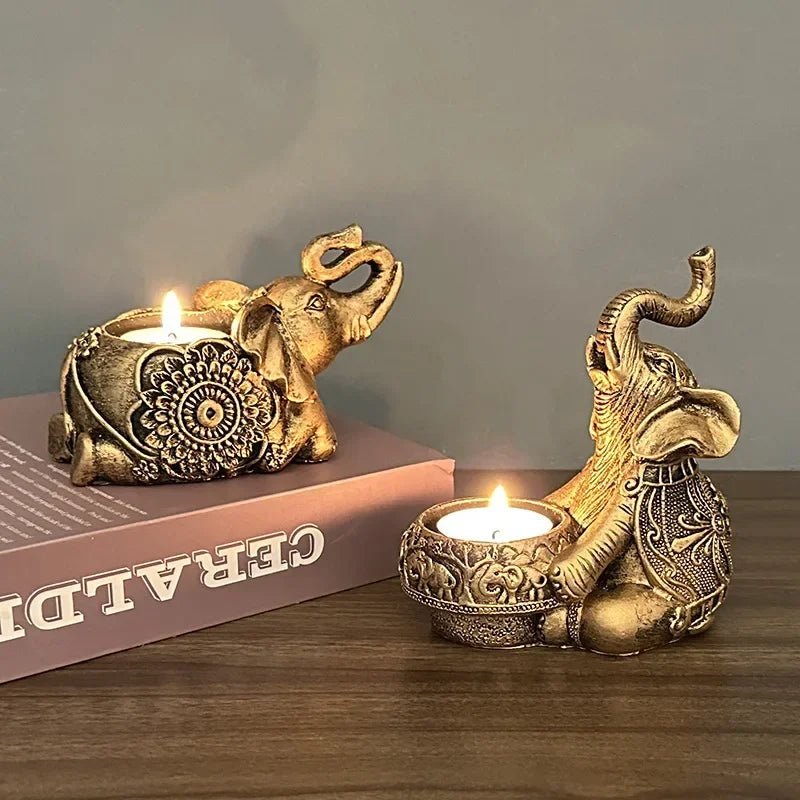 Elephant Trunks Up Tealight Candle Holder - SANKTUARI DECOR