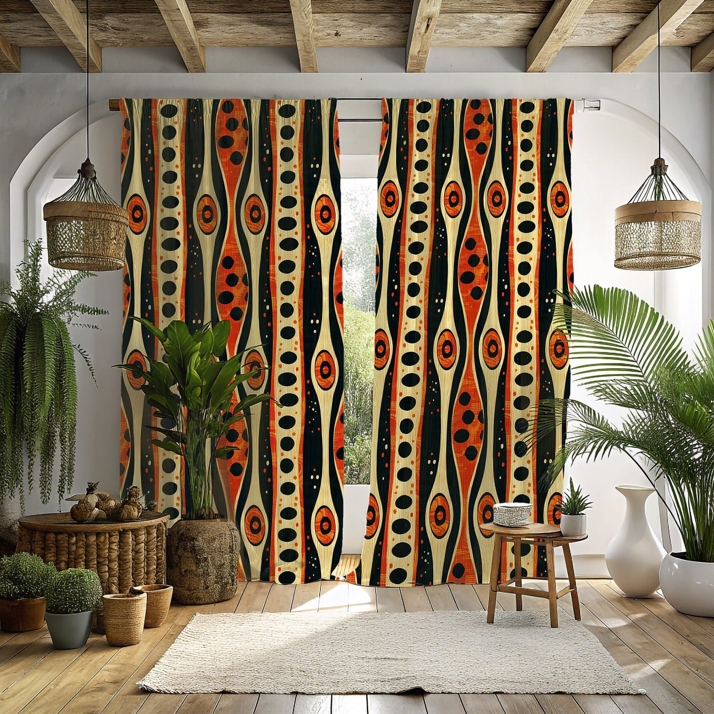 Ethnic Abstract Print Drapes - SANKTUARI DECOR