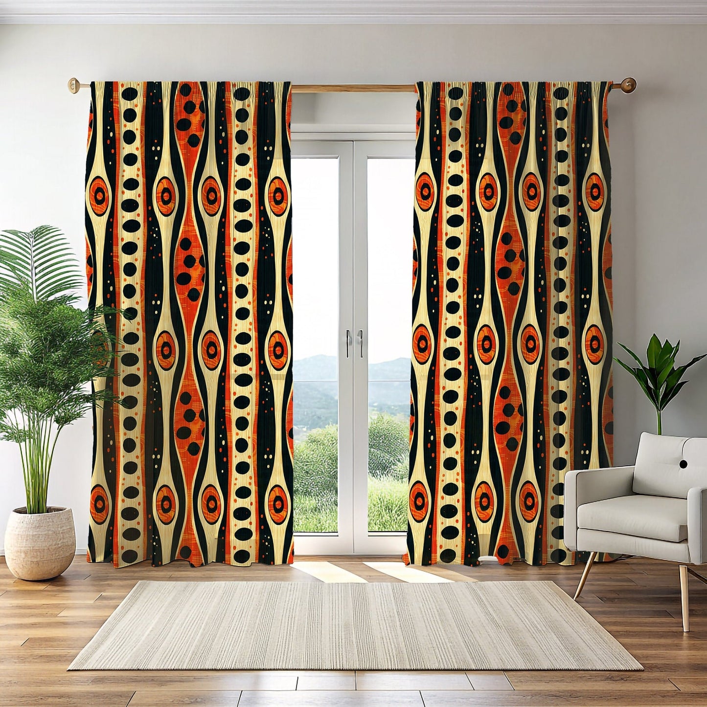 Ethnic Abstract Print Drapes - SANKTUARI DECOR