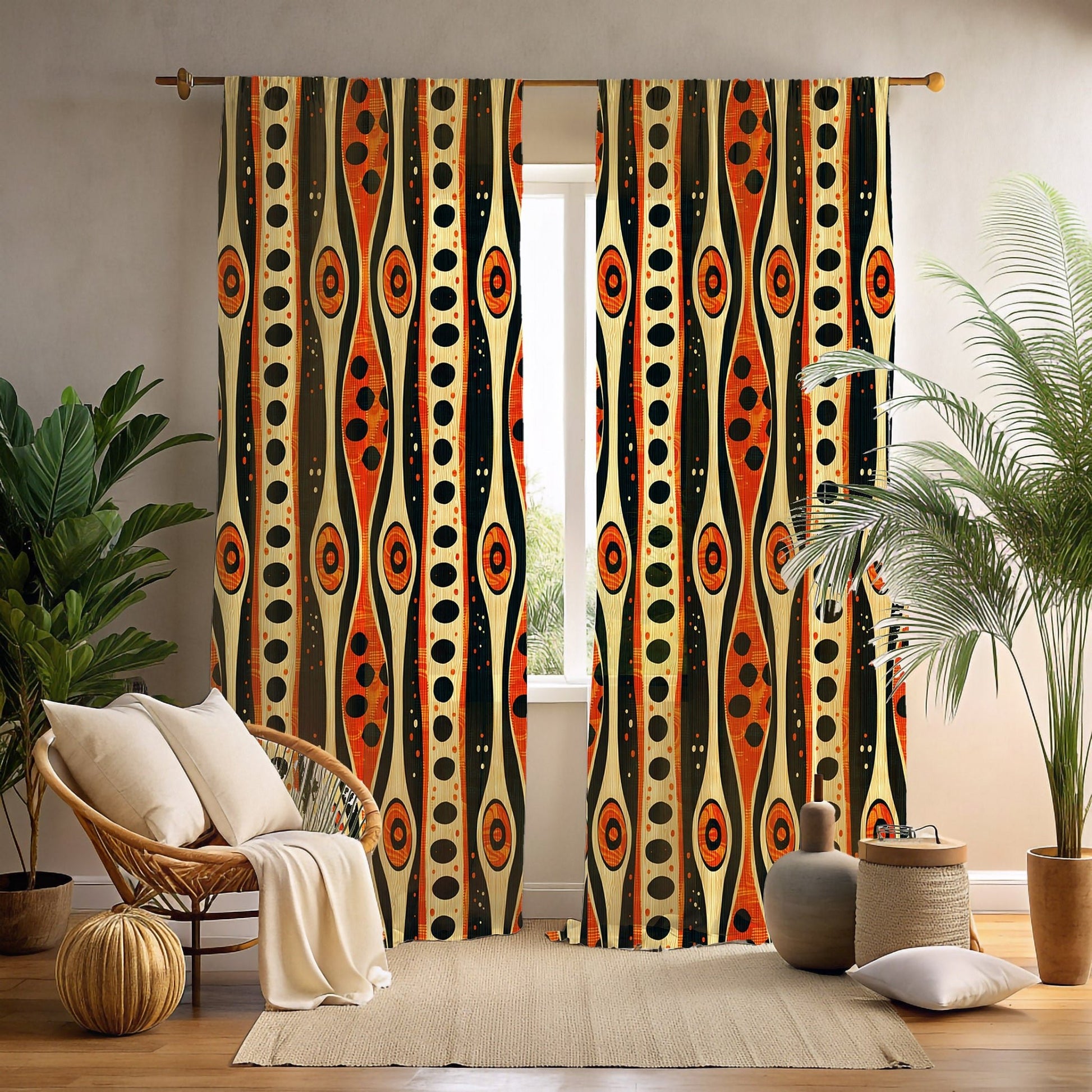 Ethnic Abstract Print Drapes - SANKTUARI DECOR