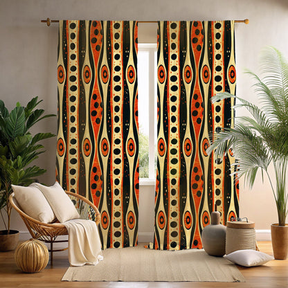 African print window curtains for living room