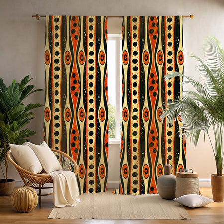 African print window curtains for living room