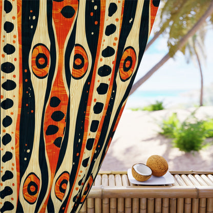 Ethnic print window curtains for apartments