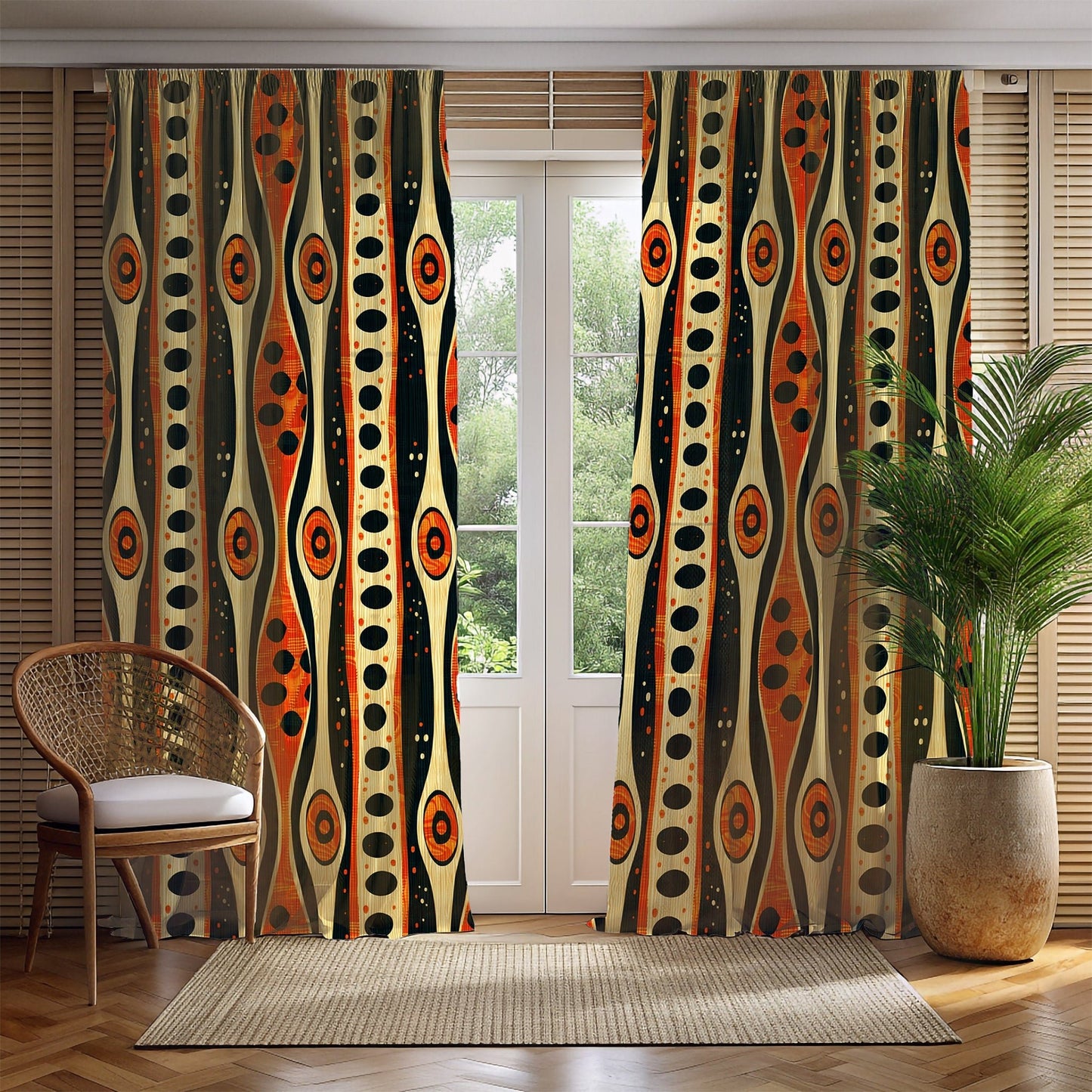 Ethnic Abstract Print Drapes - SANKTUARI DECOR