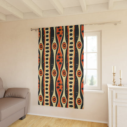 Geometric African window curtain panels

