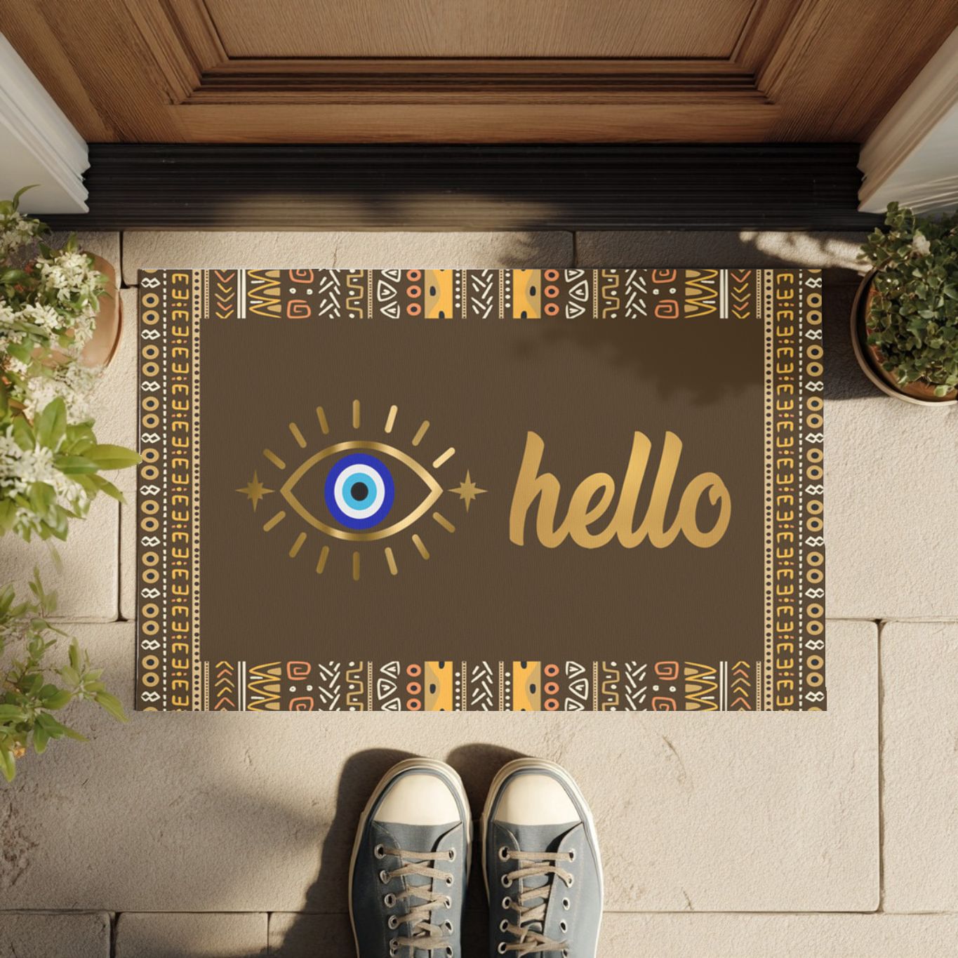 Evil Eye Hello Doormat - SANKTUARI DECOR