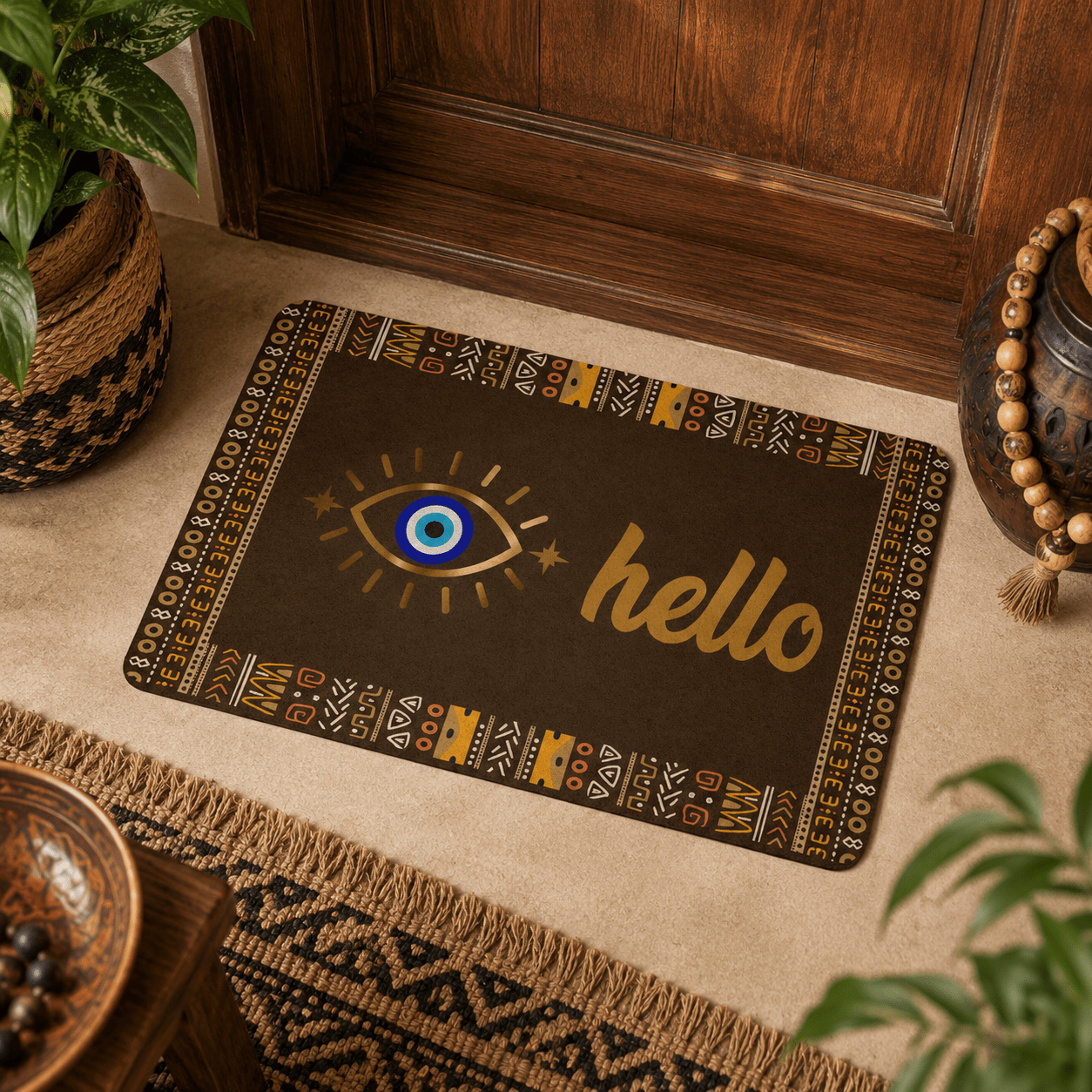 Evil Eye Hello Doormat - SANKTUARI DECOR