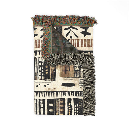 Geometric African Print Woven Blanket - SANKTUARI DECOR