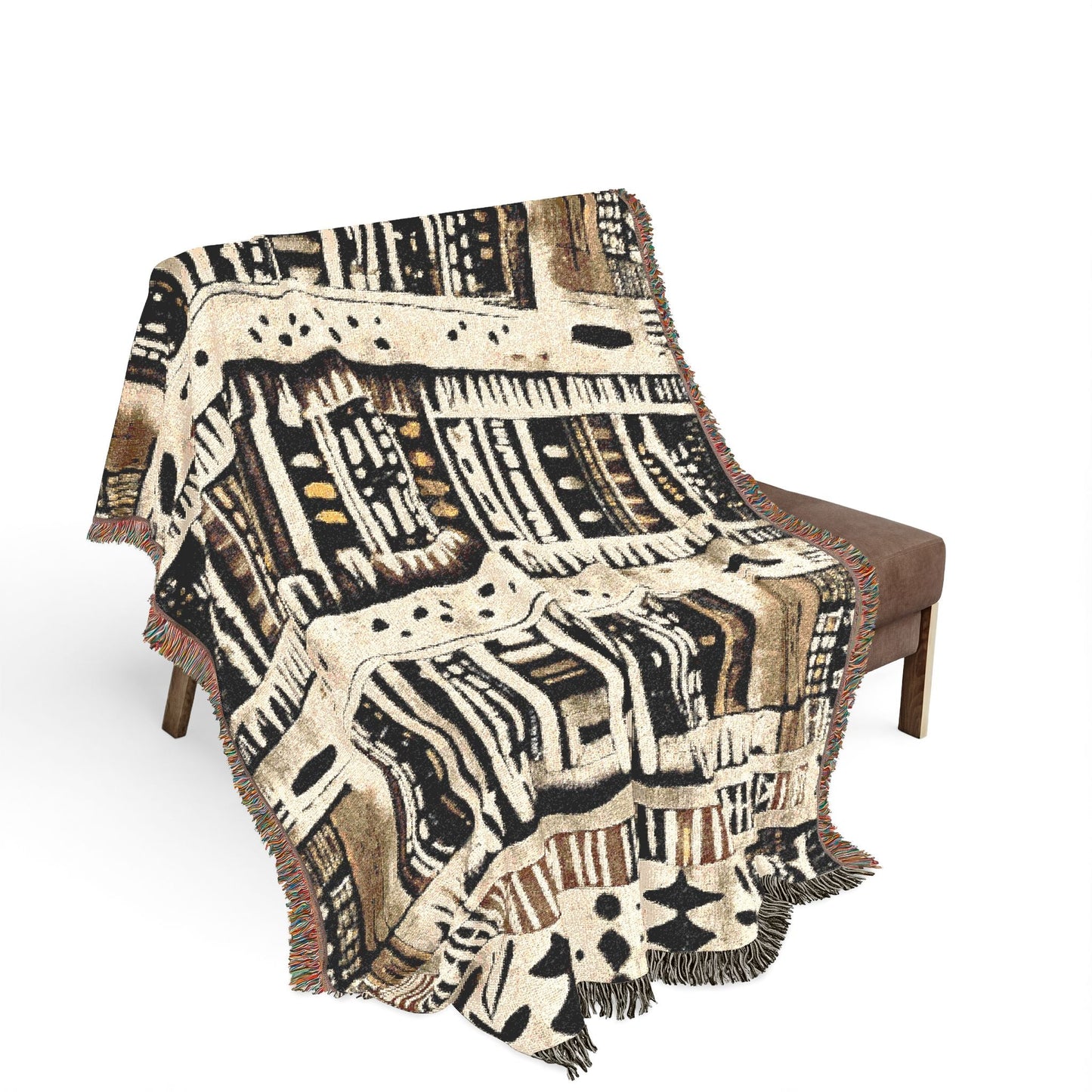 Geometric African Print Woven Blanket - SANKTUARI DECOR