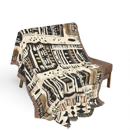 Geometric African Print Woven Blanket - SANKTUARI DECOR
