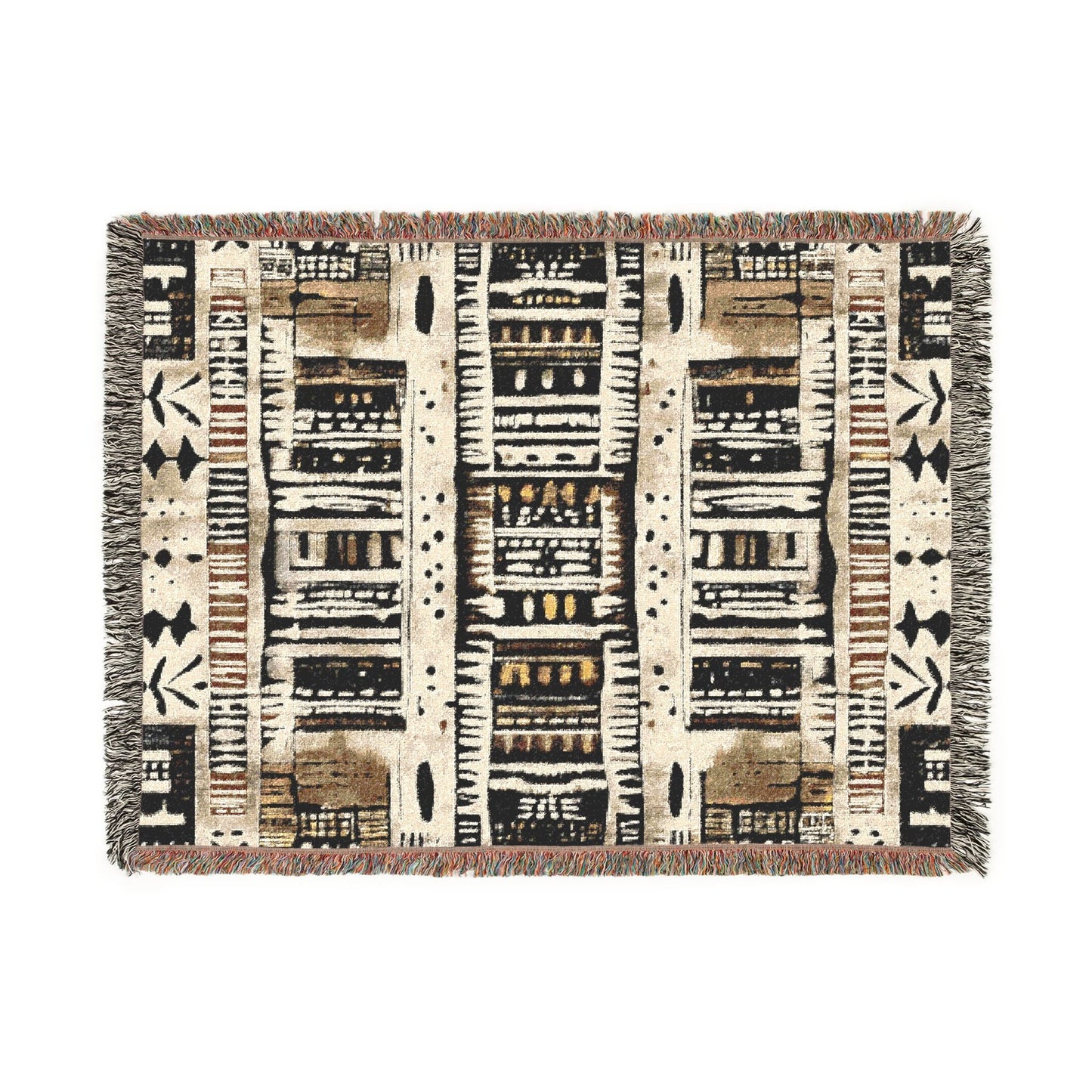 Geometric African Print Woven Blanket - SANKTUARI DECOR