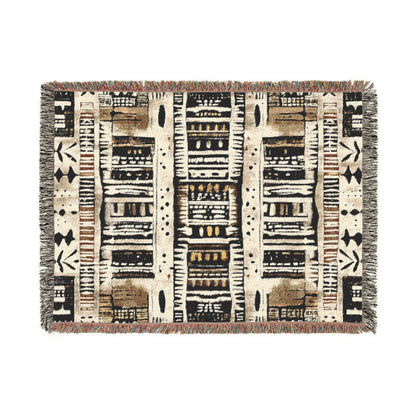 Geometric African Print Woven Blanket - SANKTUARI DECOR