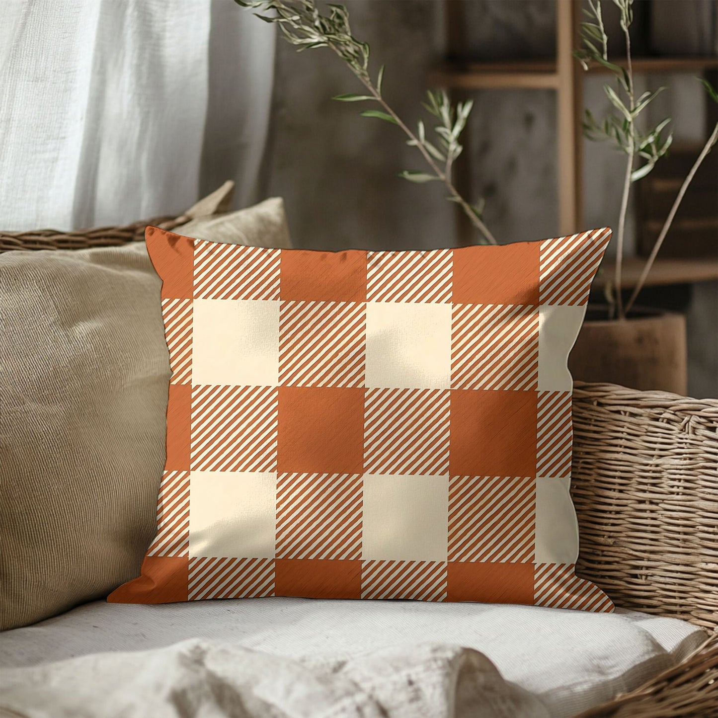 Gingham Checkered Pillow Cover - SANKTUARI DECOR