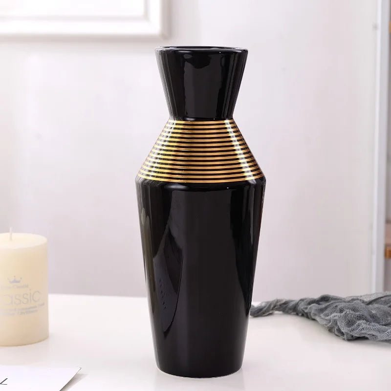 Gold Accent Ceramic Vase - SANKTUARI DECOR