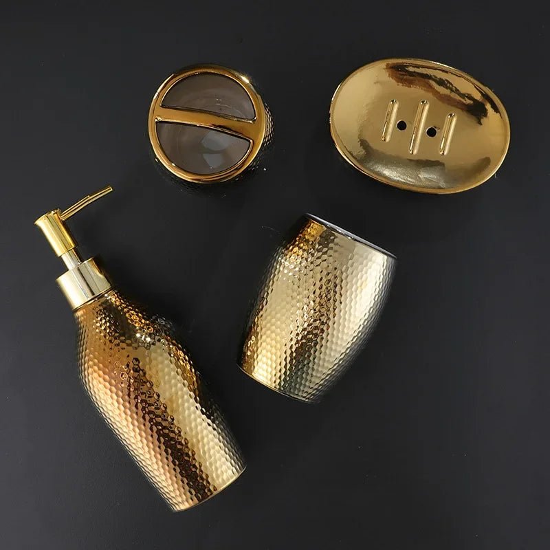 Gold Bathroom Accessory Set - SANKTUARI DECOR