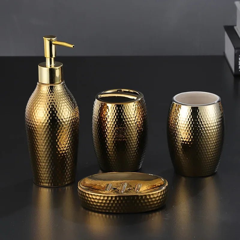 Gold Bathroom Accessory Set - SANKTUARI DECOR