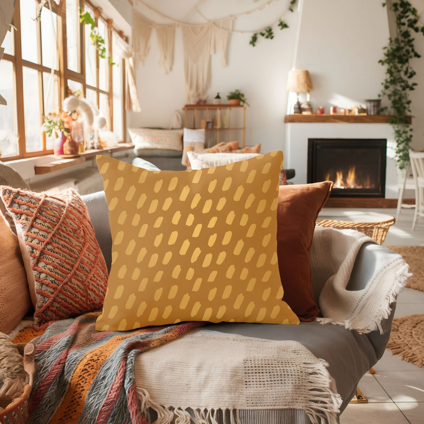 Golden Dots Throw Pillowcase - SANKTUARI DECOR