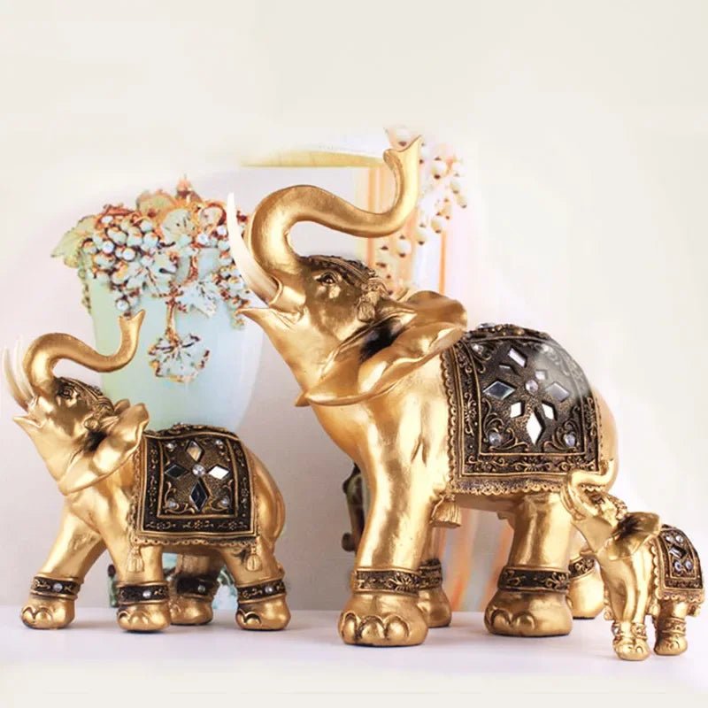 Golden Elephant Figurine - SANKTUARI DECOR