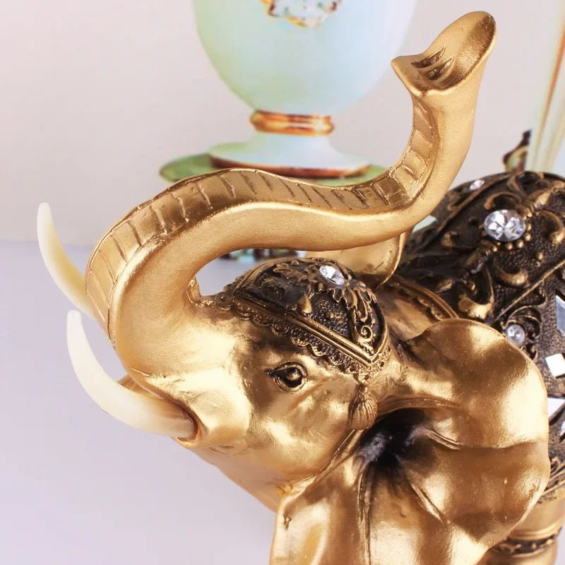 Golden Elephant Figurine - SANKTUARI DECOR