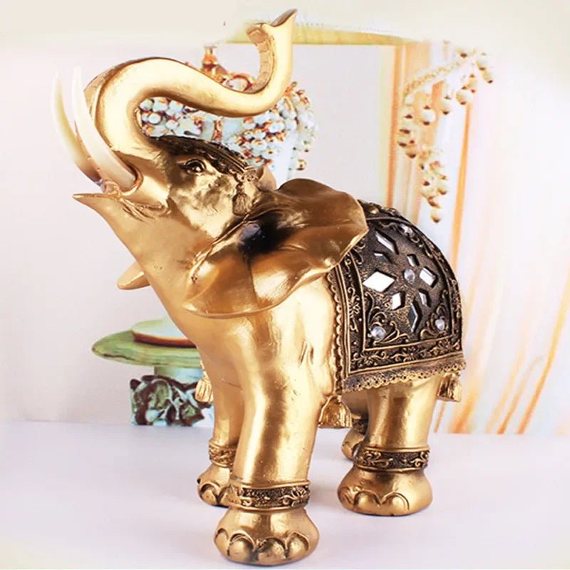 Golden Elephant Figurine - SANKTUARI DECOR