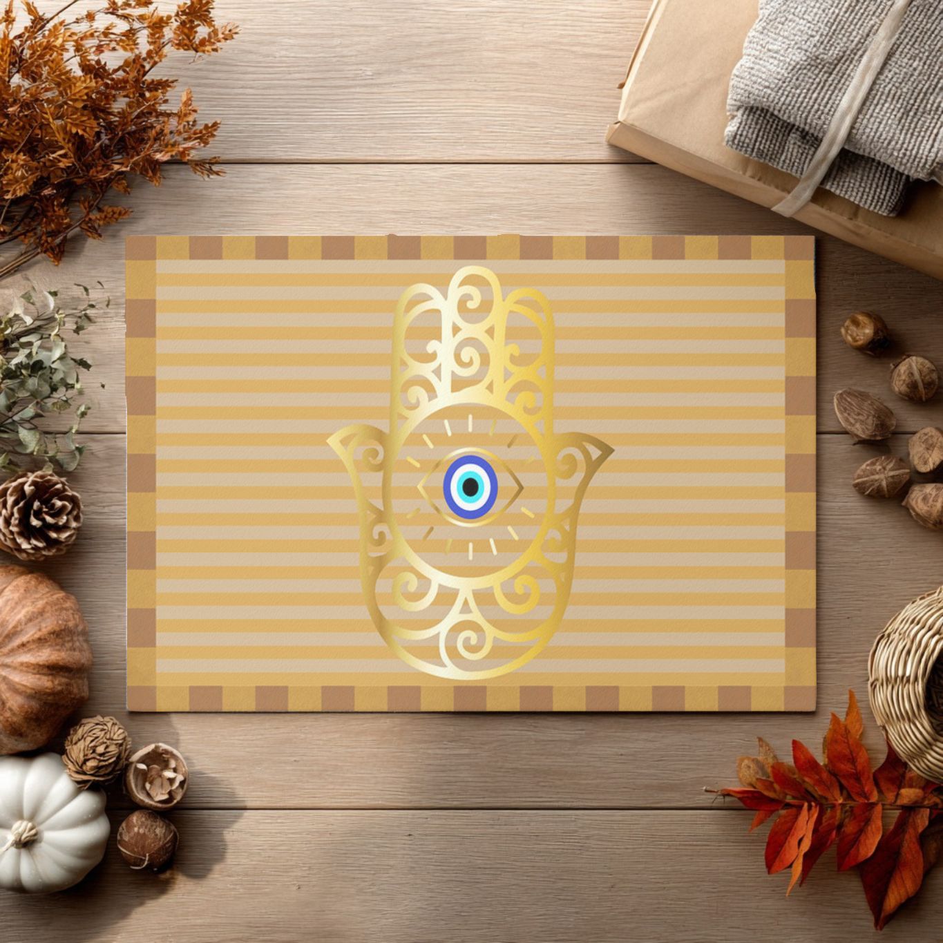 Hamsa Eye Doormat — Protective Evil Eye Door Mat - SANKTUARI DECOR