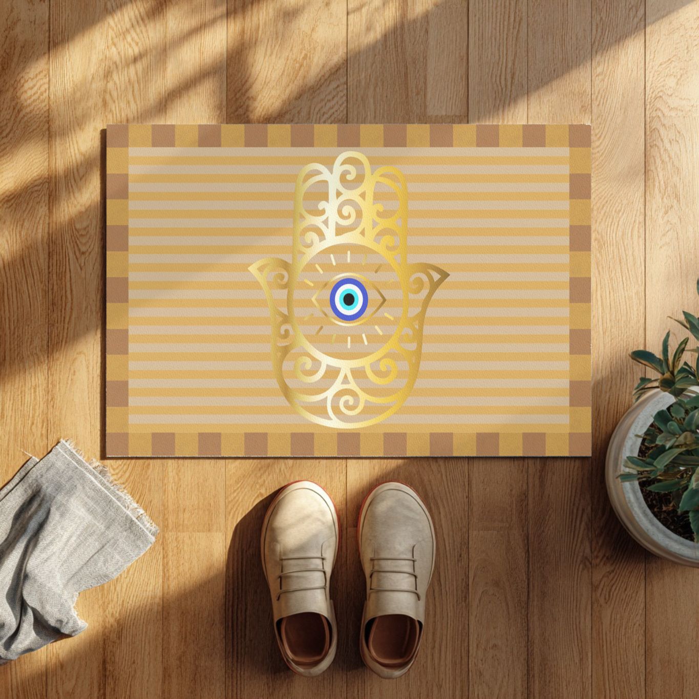 Hamsa Eye Doormat — Protective Evil Eye Door Mat - SANKTUARI DECOR