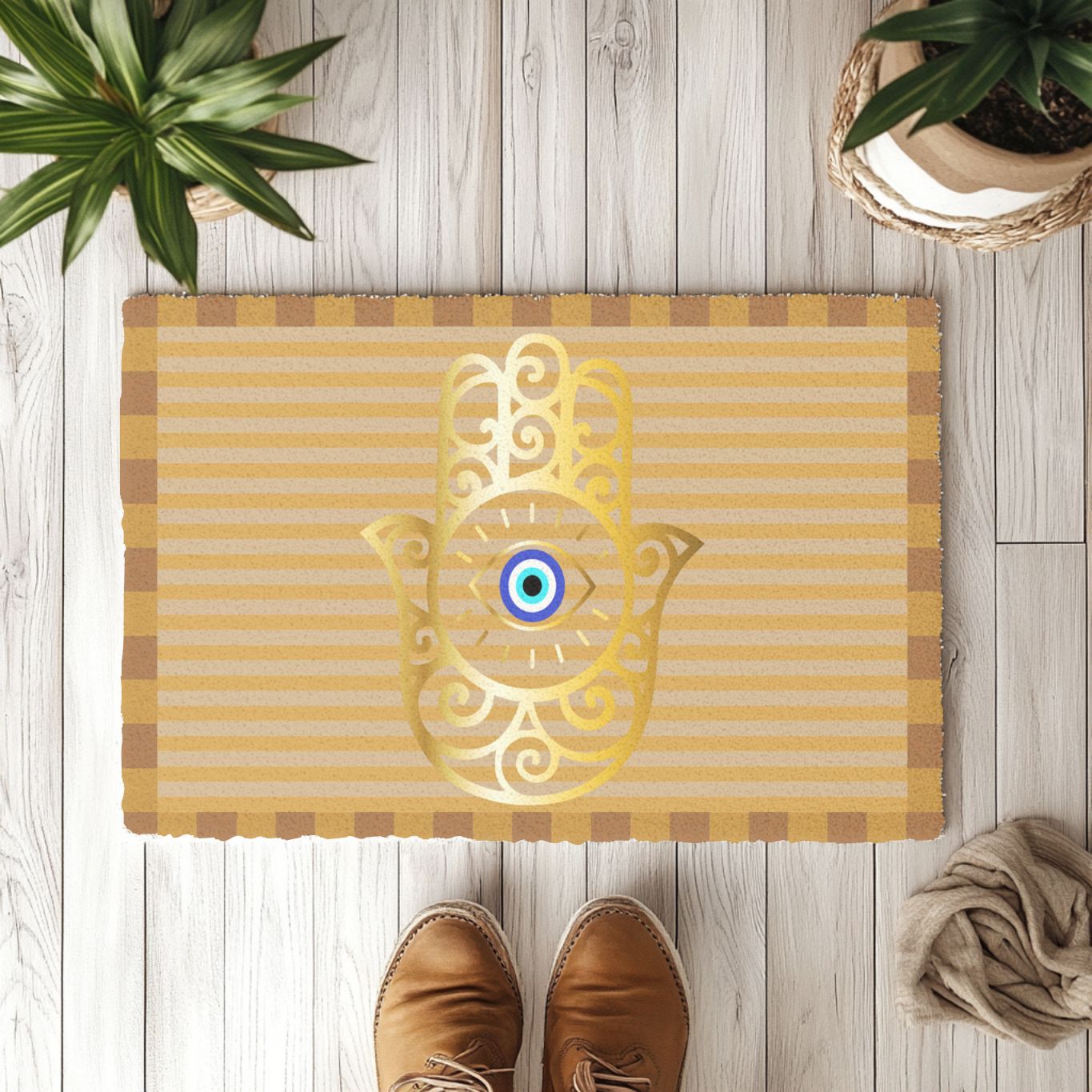 Hamsa Eye Doormat — Protective Evil Eye Door Mat - SANKTUARI DECOR