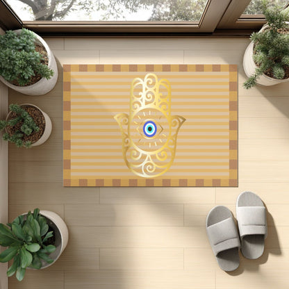 Hamsa Eye Doormat — Protective Evil Eye Door Mat - SANKTUARI DECOR