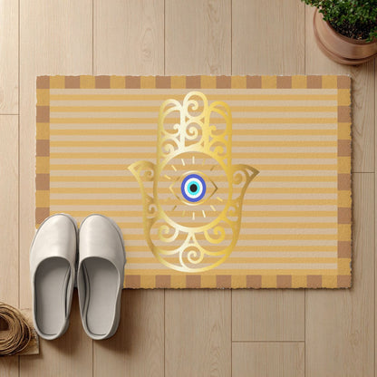 Hamsa Eye Doormat — Protective Evil Eye Door Mat - SANKTUARI DECOR