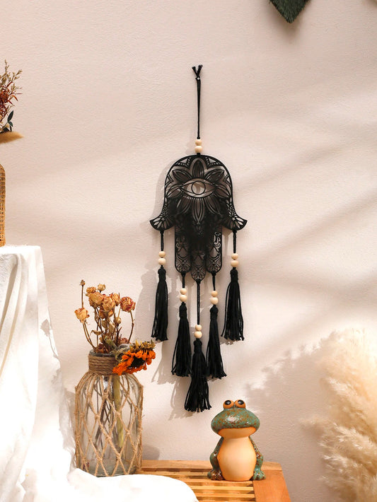 Hamsa Hand Evil Eye Macrame Tapestry - SANKTUARI DECOR
