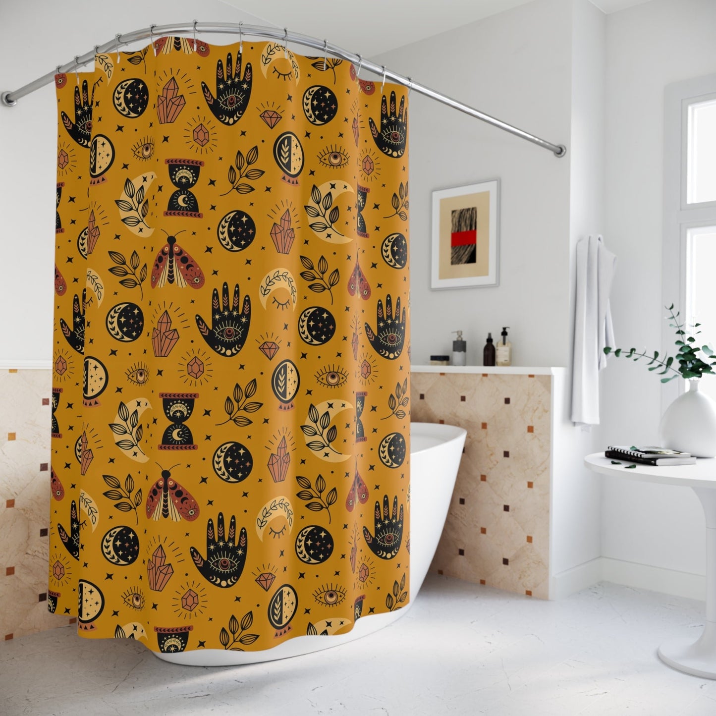 Hamsa Hand Evil Eye Shower Curtain - SANKTUARI DECOR