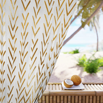 Gold Mudcloth Window Curtains