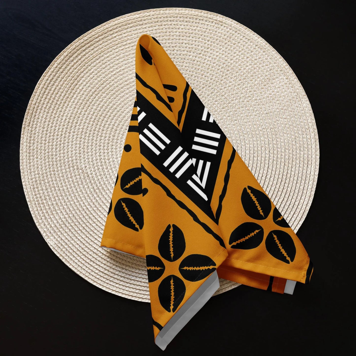 Cowrie Shell Mudcloth Napkin Set