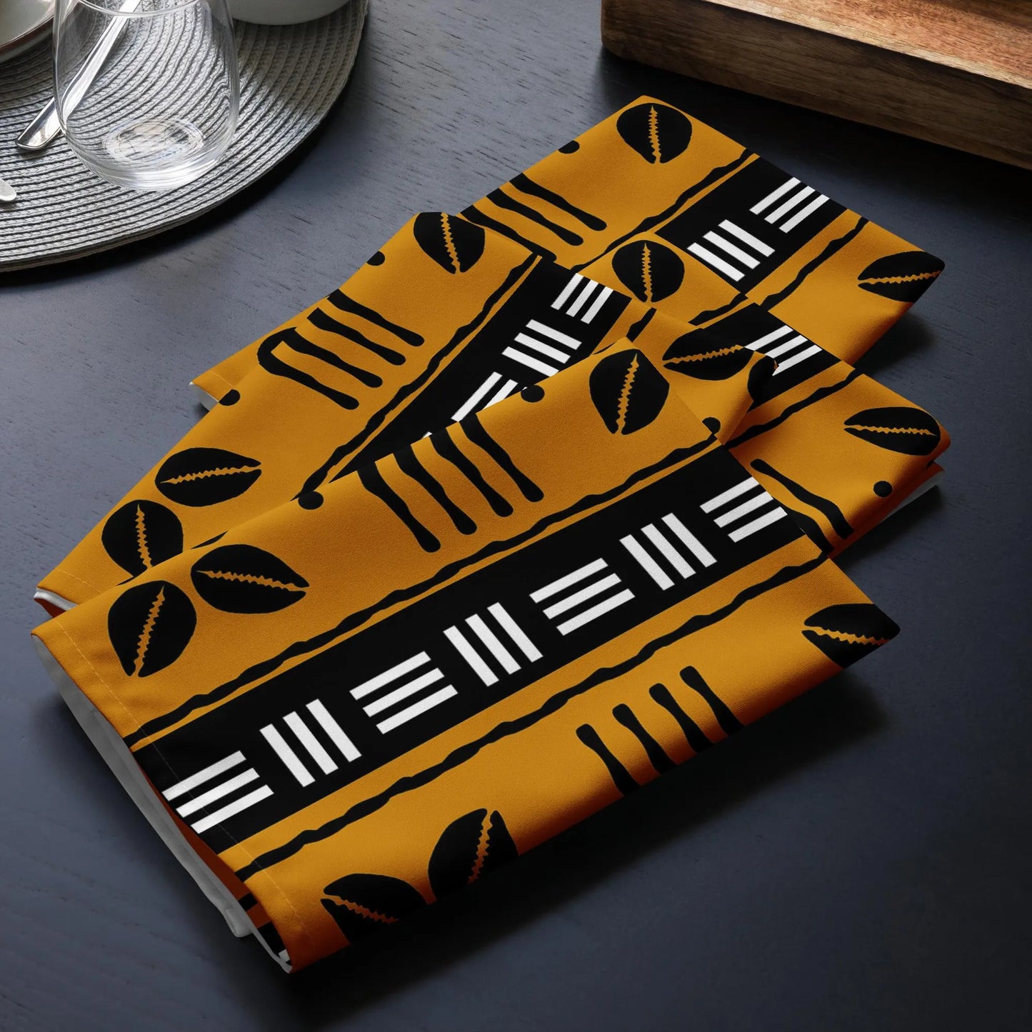 Cowrie Shell Mudcloth Napkin Set