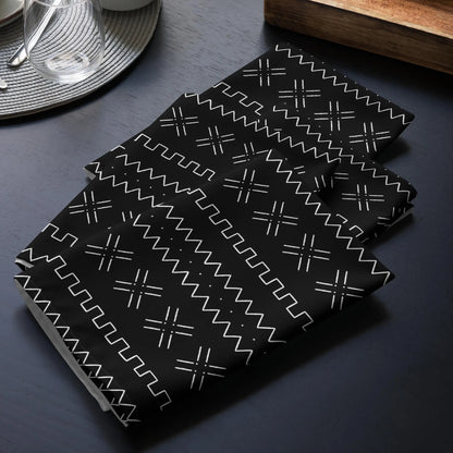 Black Tribal Mudcloth Napkin Set