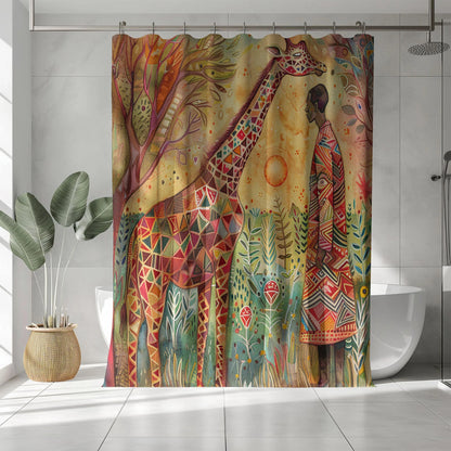 Bohemian Giraffe Shower Curtain