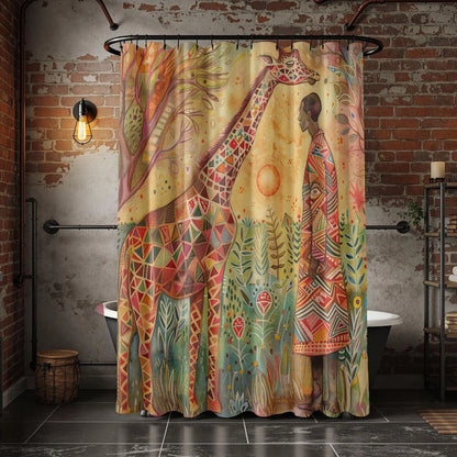 Bohemian Giraffe Shower Curtain