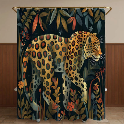Leopard Jungle Art Shower Curtain