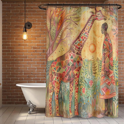Bohemian Giraffe Shower Curtain
