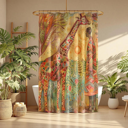 Bohemian Giraffe Shower Curtain