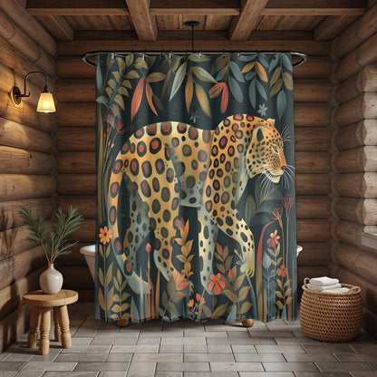 Leopard Jungle Art Shower Curtain