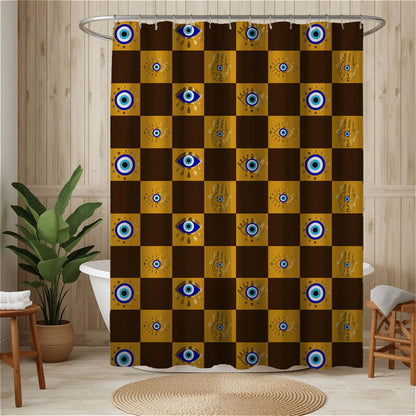 Evil Eye and Hamsa Pattern Shower Curtain