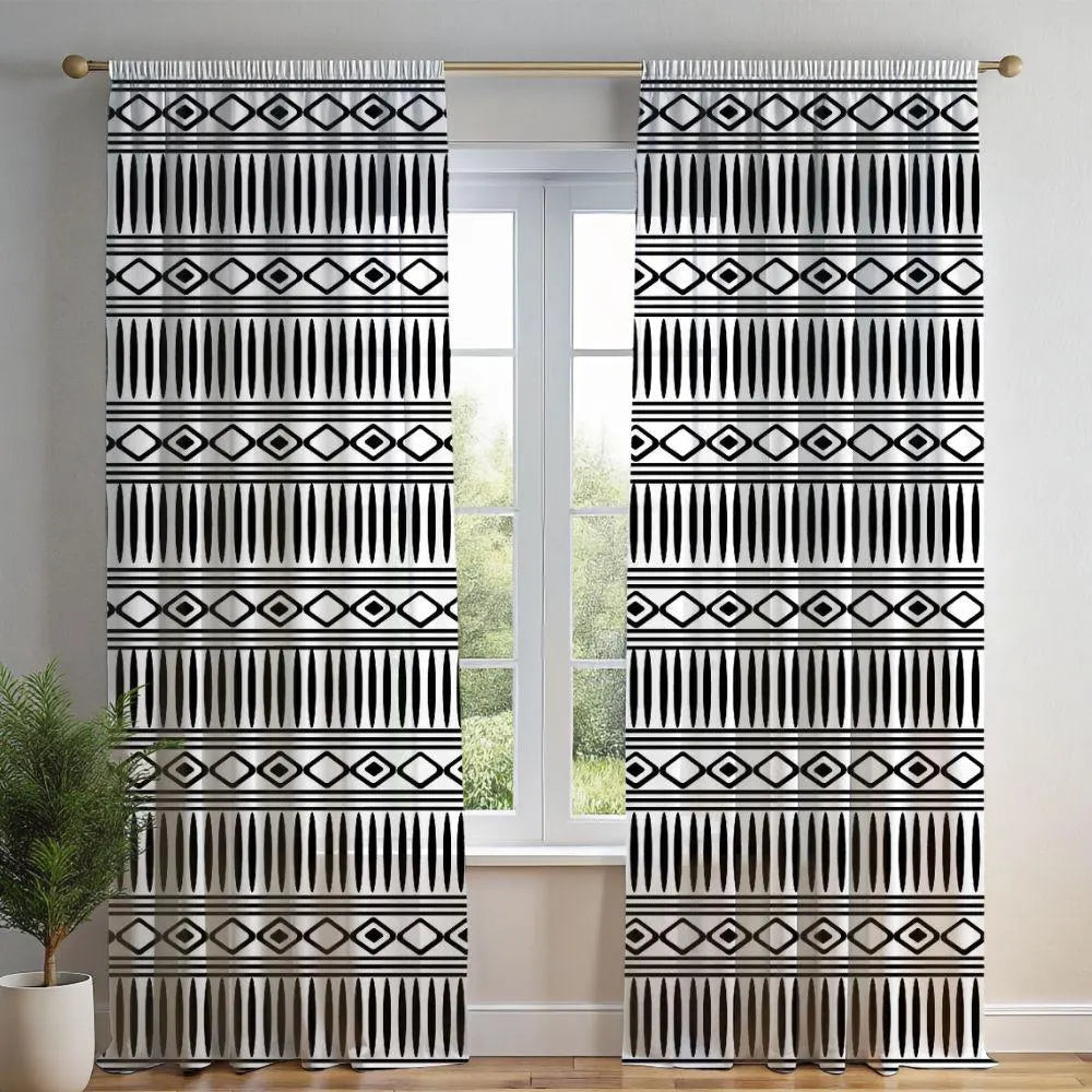Tribal Geometric Window Curtain