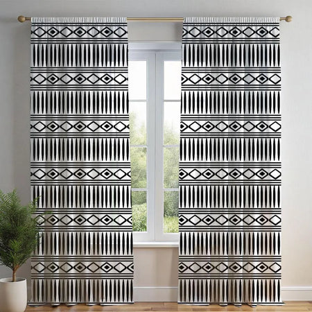Tribal Geometric Window Curtain