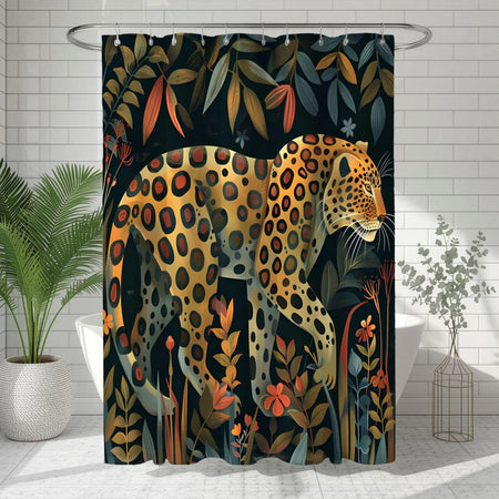 Leopard Jungle Art Shower Curtain