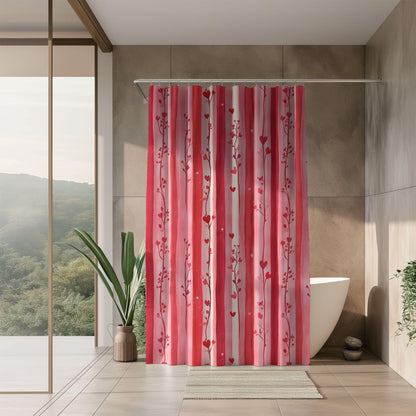 Pink Striped Shower Curtain